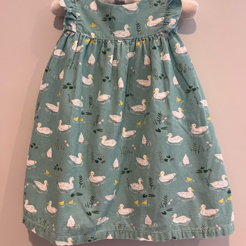 Baby Boden Teal Dress with Duck Print - Picture 3 of 3